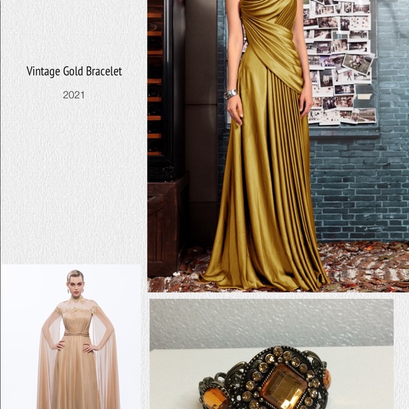 Vintage Gold Rhinestone Bracelet - Picture 9 of 9